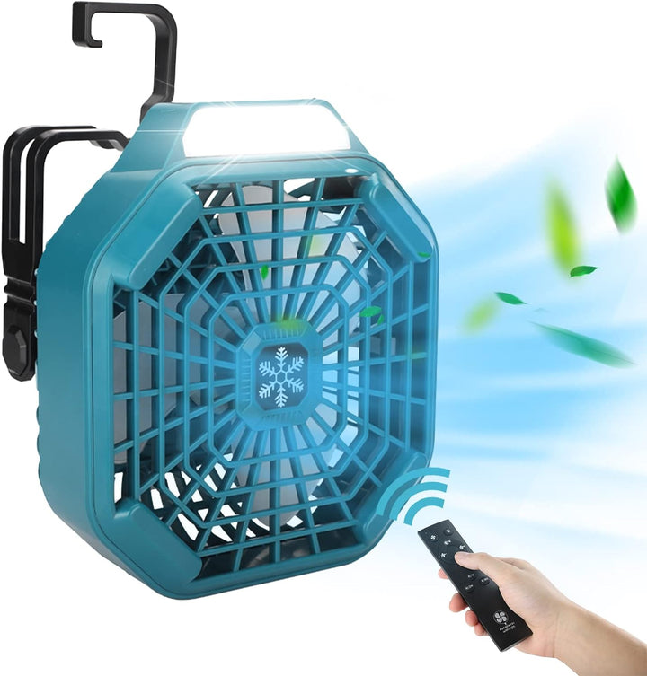 Taingwei Akku Ventilator mit Fernbedienung kompatibel mit Makita 18V Akku, leise Camping Ventilator