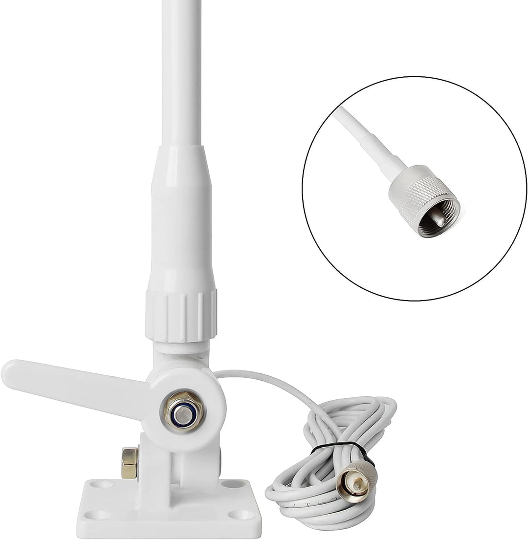 HYS VHF Marine Fiberglas Antenne 1,1 m/43,7 Zoll Verstärkung Antenne 7 Meter Koaxial Feeder mit PL-2