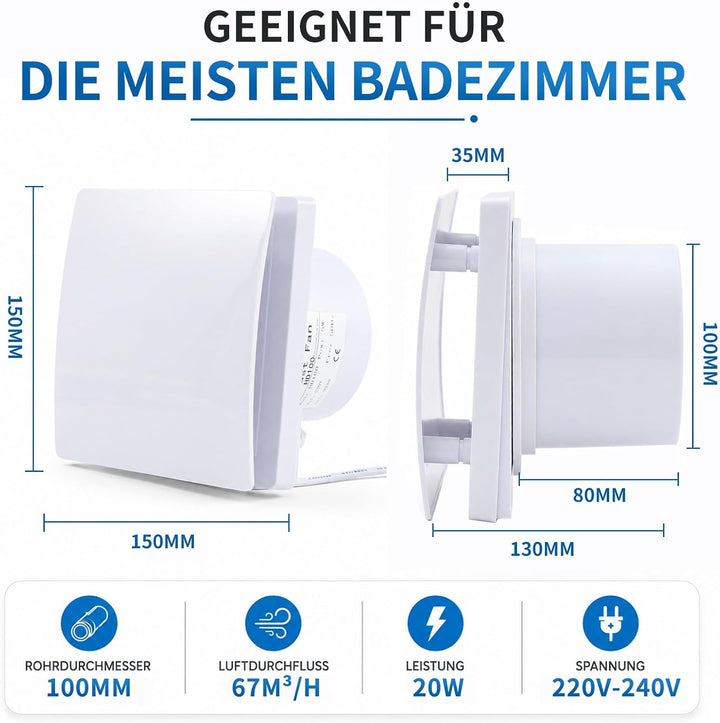 Badlüfter, Abluftventilator (Weiss-4), Weiss-4