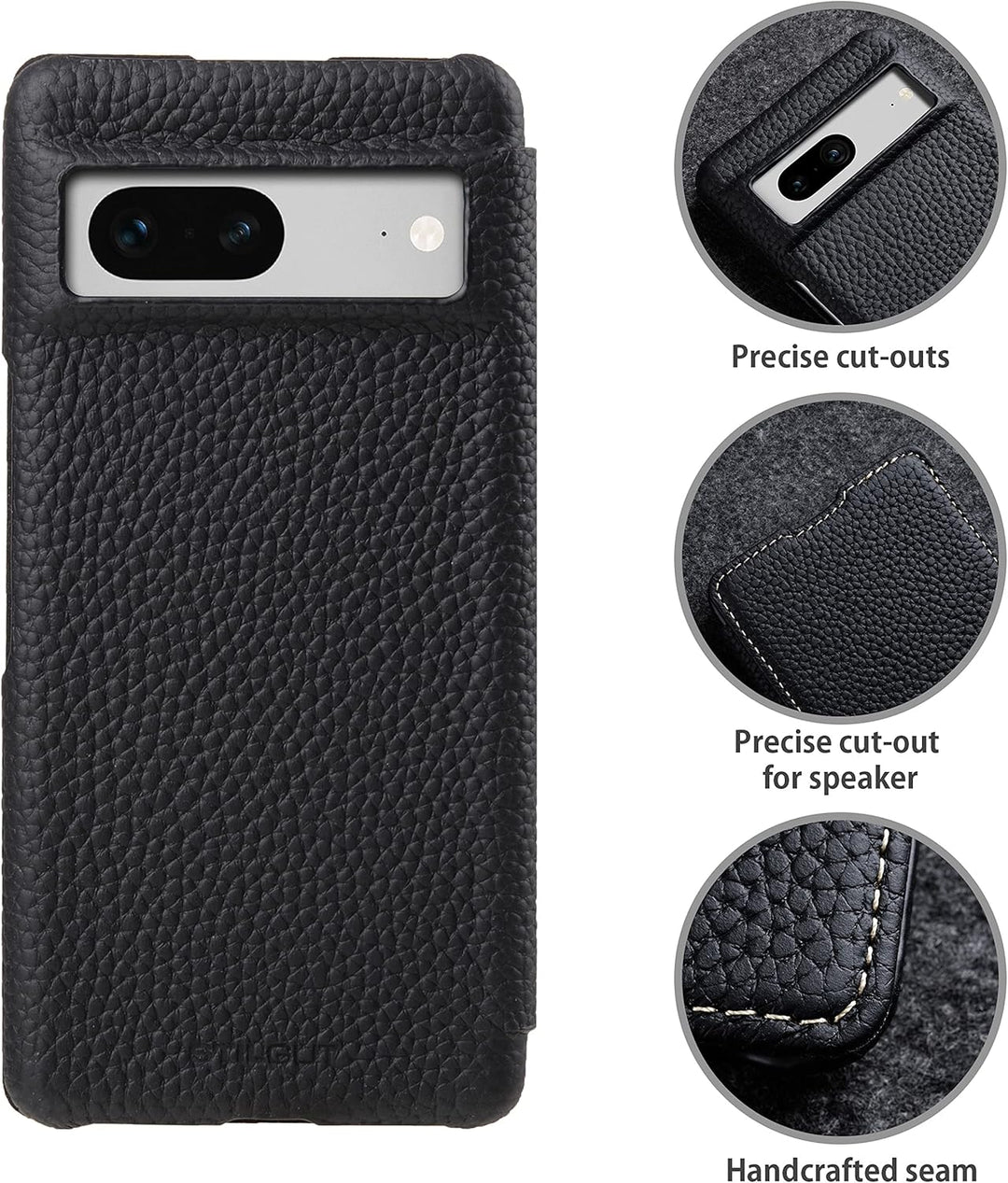 STILGUT Book Case kompatibel mit Google Pixel 7 Hülle aus Leder, Lederhülle, Klapphülle, Handyhülle