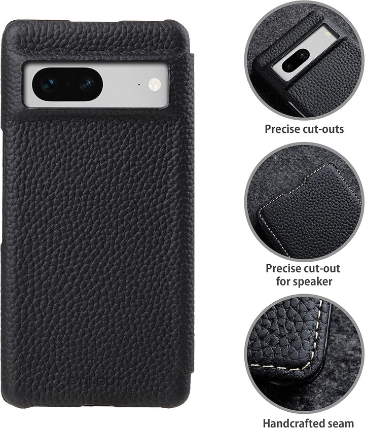 STILGUT Book Case kompatibel mit Google Pixel 7 Hülle aus Leder, Lederhülle, Klapphülle, Handyhülle