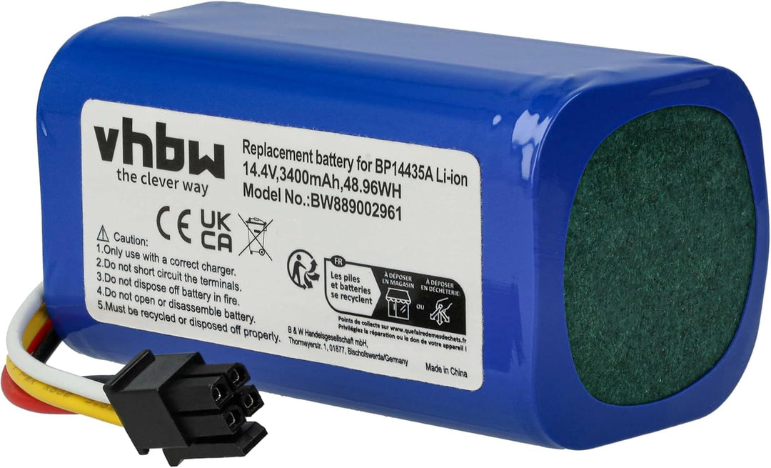 vhbw 1x Akku Ersatz für Samsung DJ81-00171A für Saugroboter (3400 mAh, 14,4 V, Li-Ion)