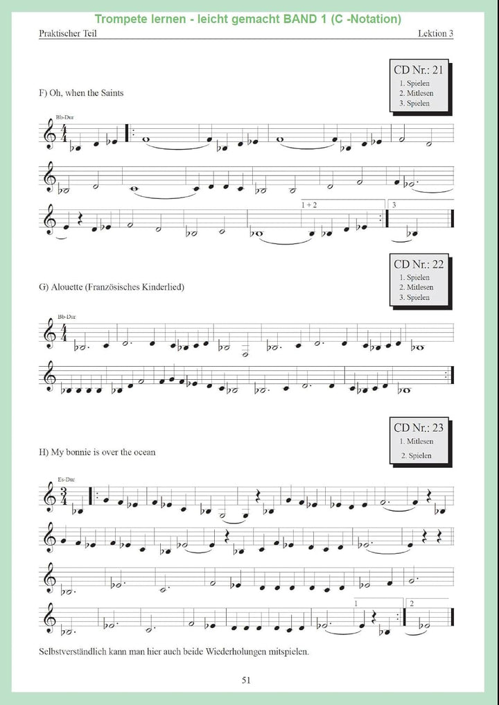 Trompetenmethode - Trompete lernen leicht gemacht - Band 1 (C-Dur) - Trompetenschule für Anfänger im