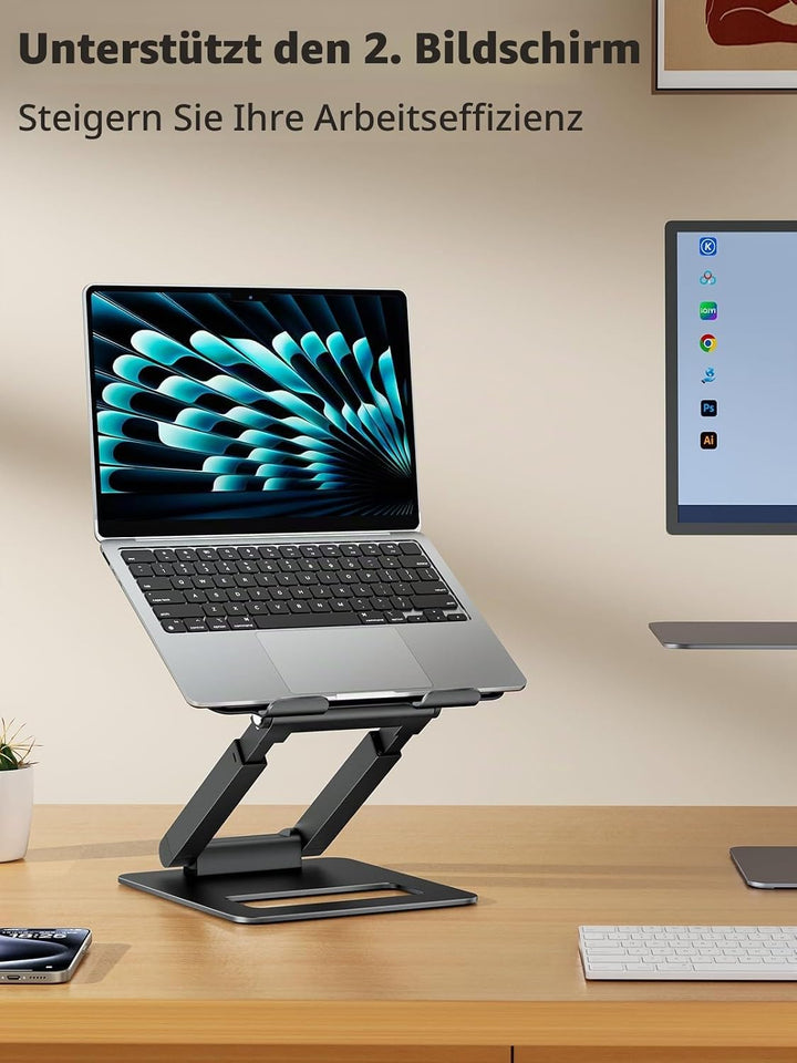 tounee Laptopständer für den Schreibtisch, höhenverstellbar, Teleskop-Computerständer mit ausziehbar