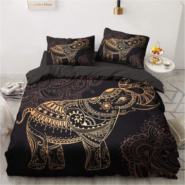Luowei Bettwäsche 135x200cm Elefant Dekoratives Bettbezug Set Weiche Microfaser Bohemien Indisch Sti