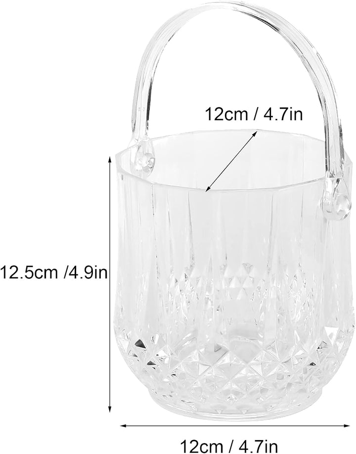 Kristall-Eiskübel, Kleiner Transparenter Eiswürfelbehälter aus Acryl Für Den Haushalt, Champagner, B