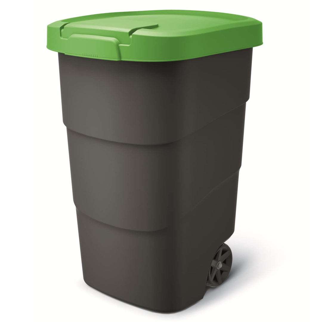 Prosperplast Wheeler 95L Müllbehälter mit Rädern und Deckel Mülltonne Müllgrossbehälter Grossmüllton