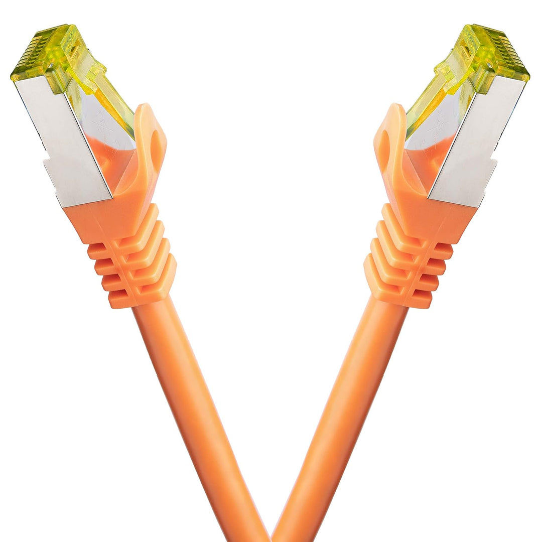 BIGtec LAN Kabel 20m Netzwerkkabel CAT7 Ethernet Internet Patchkabel CAT.7 orange Gigabit doppelt ge