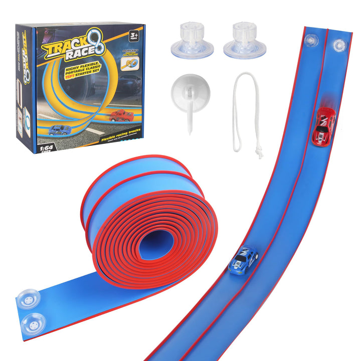 4.5m Flexible Rennbahn Kinder Set,Flexible Autorennbahn Kinder,Für Hot Wheelsz Rennstrecke,Tragbare