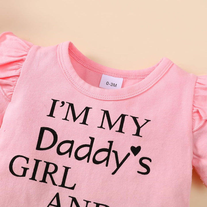 UUAISSO Neugeborenes Baby Mädchen Kleidung Papas Mädchen Langarm Strampler Tops Blumenhosen Sets Sti