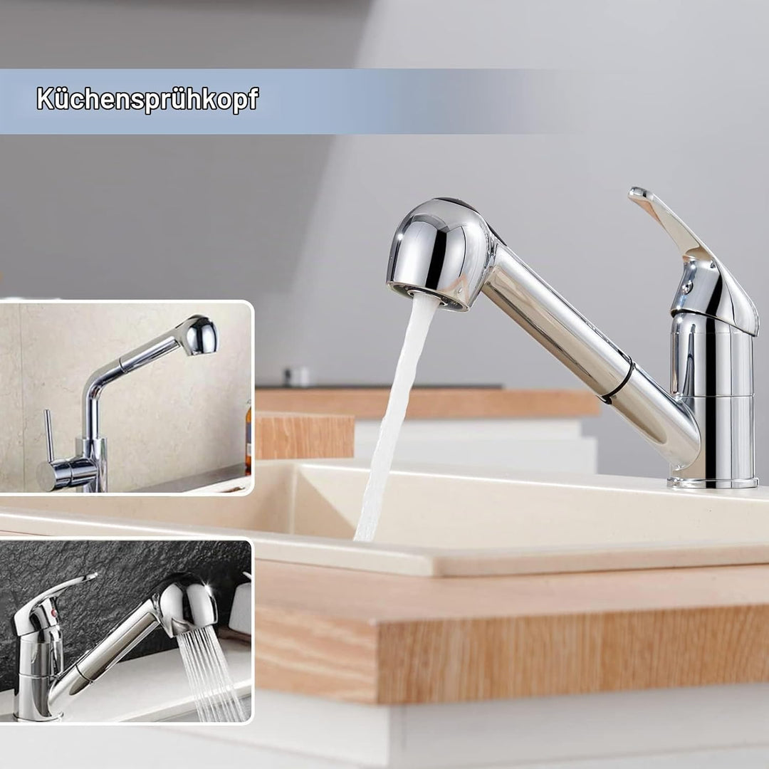 DETBOM Brausekopf Küche mit 2 Strahlarten-Strahl und Brause, Geschirrbrause Ersatzkopf mit Wasserspa