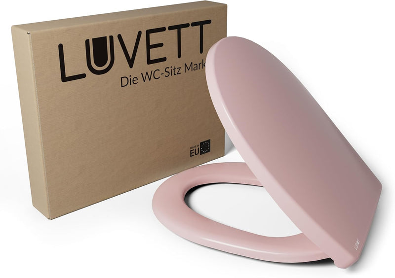 LUVETT® WC-Sitz mit Absenkautomatik C100 oval universell, Toilettendeckel mit 3 Edelstahl Montagelös