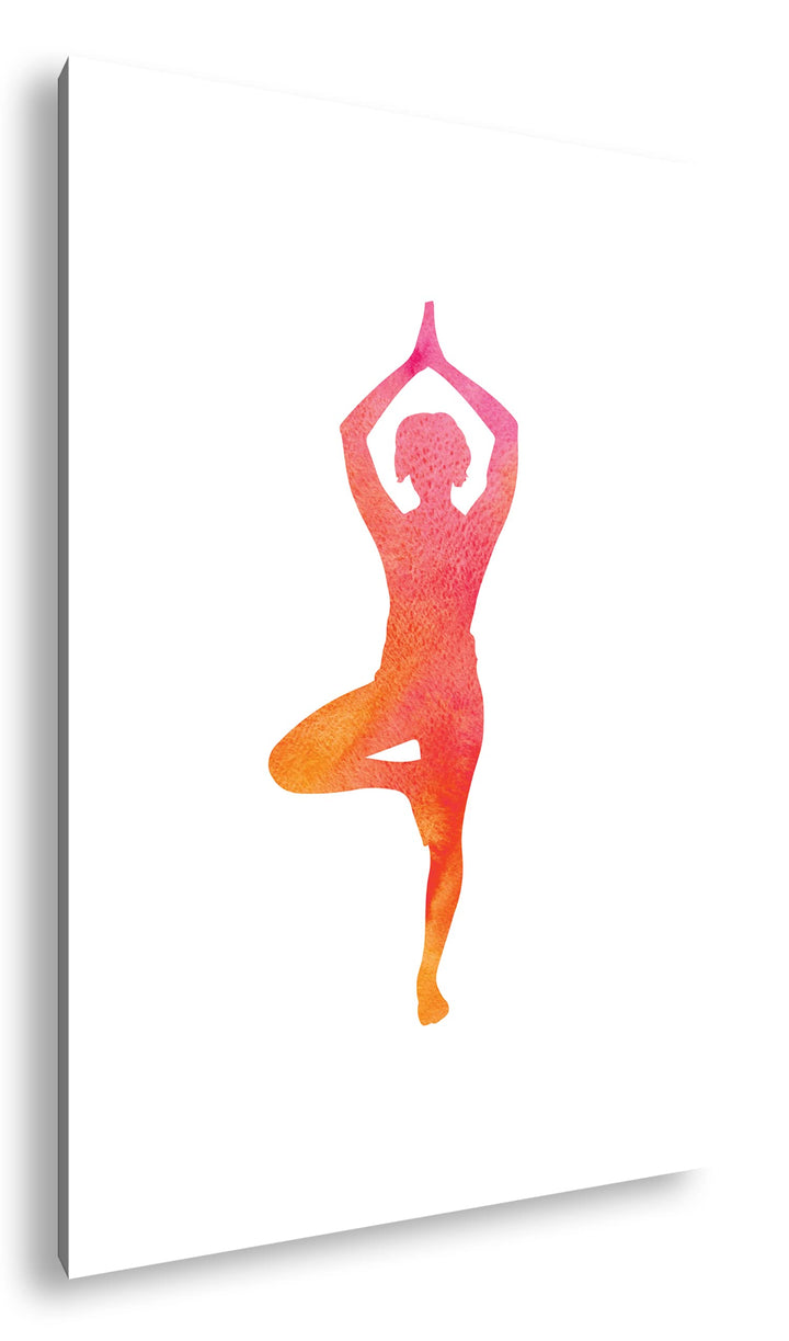 deyoli Yoga-Pose-Illustration Format:75x50 cm als Leinwandbild, Motiv fertig gerahmt auf Echtholzrah