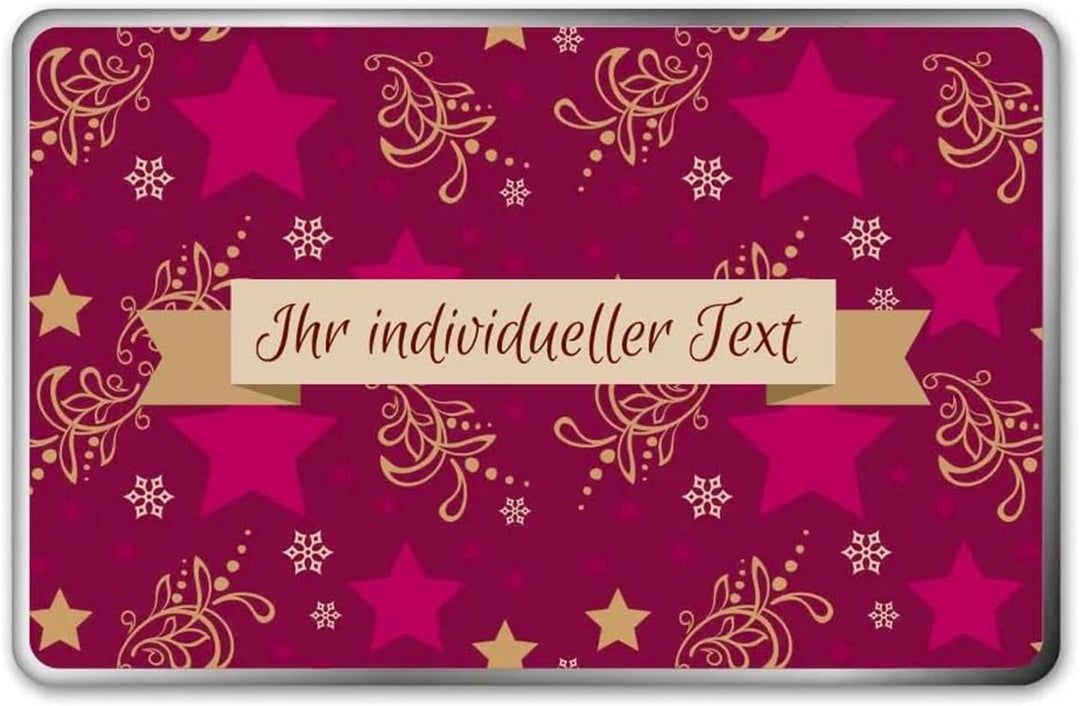 STEMPEL-FABRIK Geschenkdose Eckig mit Aufdruck - Design Sterne - Keksdose - Plätzchendose - Metalldo