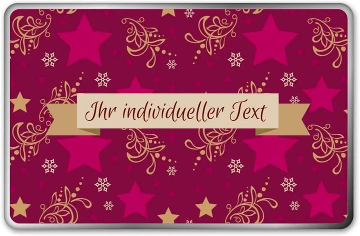 STEMPEL-FABRIK Geschenkdose Eckig mit Aufdruck - Design Sterne - Keksdose - Plätzchendose - Metalldo