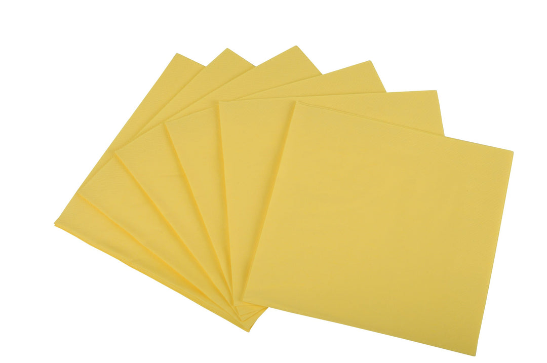Funny Zelltuchservietten | 40 x 40 cm, 1/4 Falz, 3-lagig, gelb |4er Pack (4 x 250 Stück) 40 x 40 cm