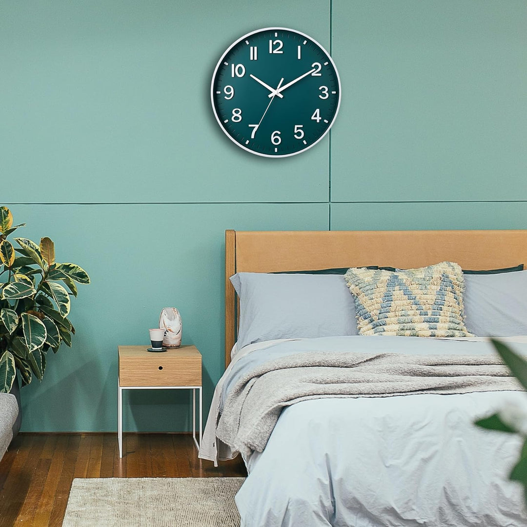 HZDHCLH Funkuhr 30 cm Grosses Ziffernblatt Wanduhr Geräuschlos,Geeignet für Schule, Zuhause, Wanddek