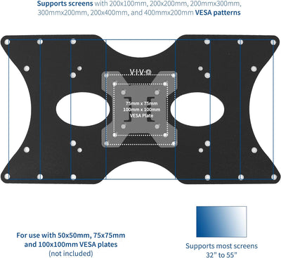 VIVO Wandhalterung AD4X2 VESA LCD LED TV Halterung für Bildschirme von 81,3 cm bis 139,7 cm (32 bis