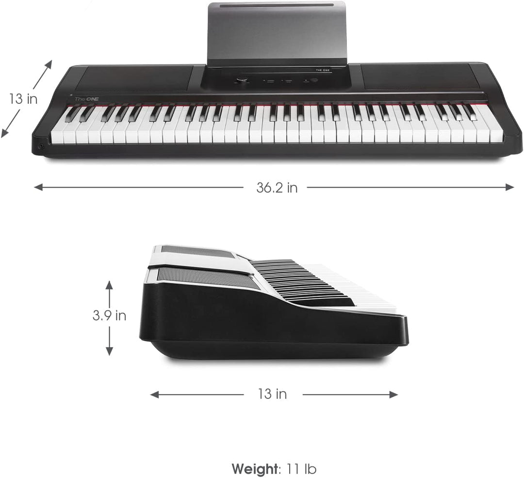 The ONE Smart Keyboard Light, 61 Tasten E-Piano mit Anschlagdynamik, tragbares Keyboard für Anfänger