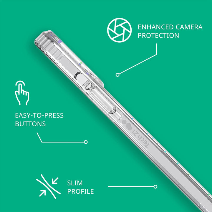 tech21 Evo Sparkle Schutzhülle für iPhone 13 Pro Max – Schimmernde Schutzhülle mit 3,6 m Multi-Drop