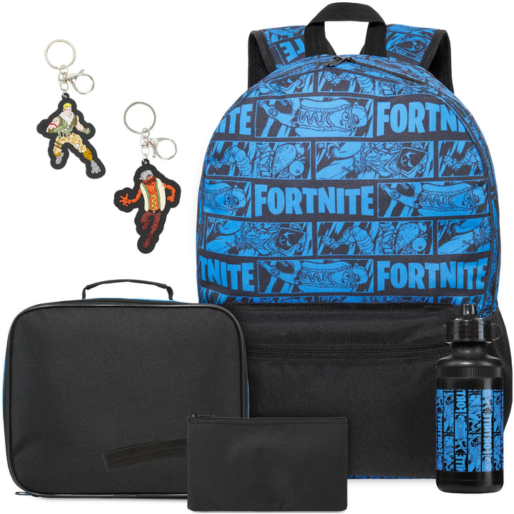 Get Trend Fortnite Rucksack Kinder 6er Set, Grosser Kinderrucksack 46cm mit Federmäppchen, Isolierte