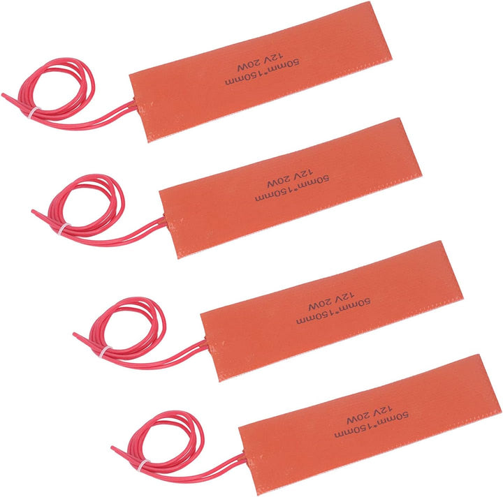 12V 20W Silikon-Heizkissen, 4 Stück Silikonkautschuk-Heizkissen Flexible Heizmatte für Industrieanla