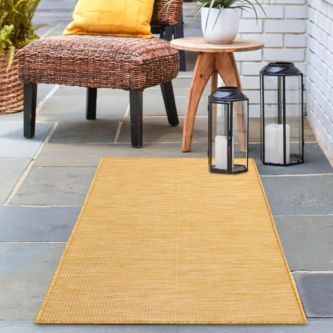 payé Outdoor Teppich Wetterfest - Gelb - 80x150cm - Läufer Küche Badezimmer Balkon Garten Terrassent