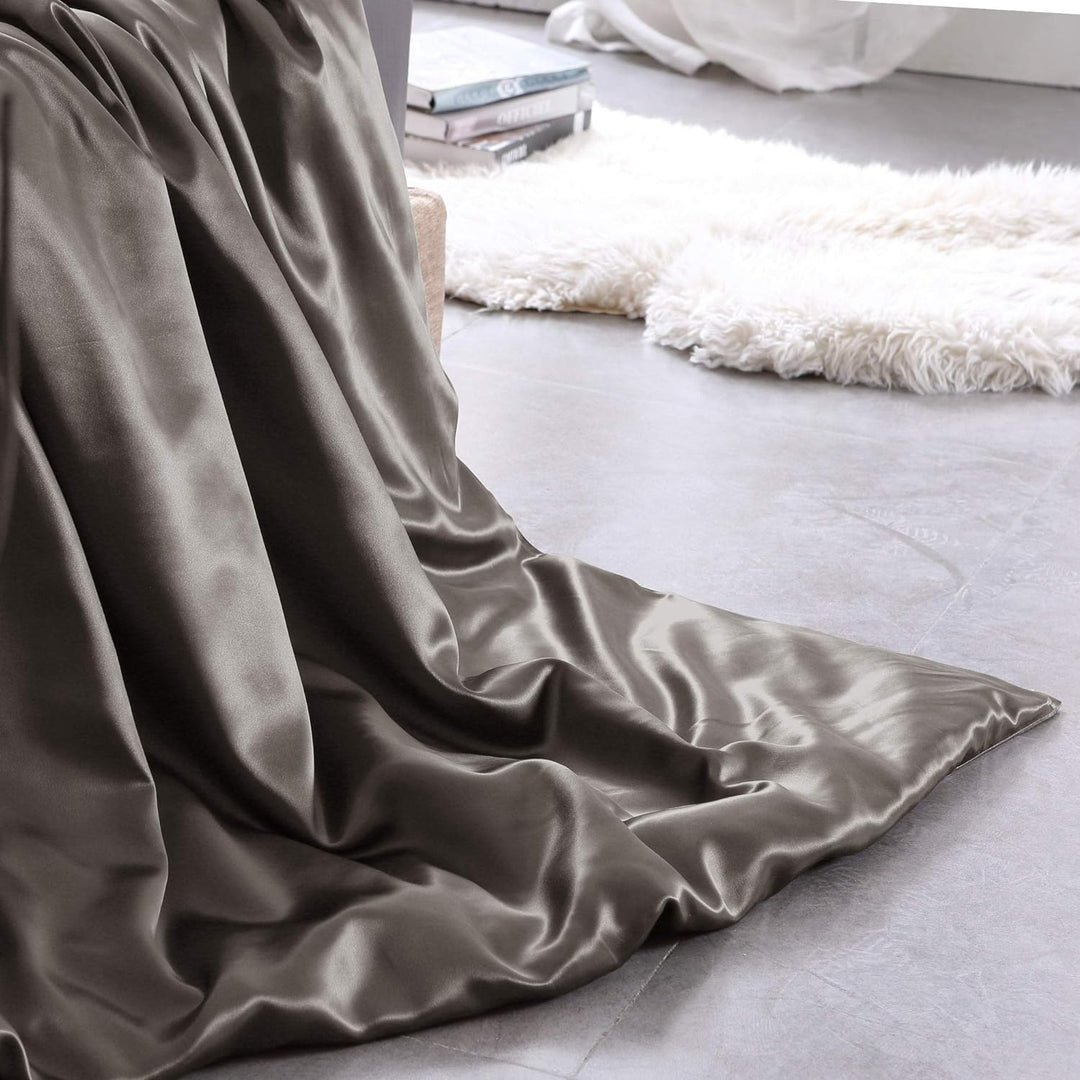 THXSILK Seidenbettwäsche Set 2 teilig, Bettbezug 155 x 220 cm und 80 x 80 cm Kissenbezug, Hypoallerg
