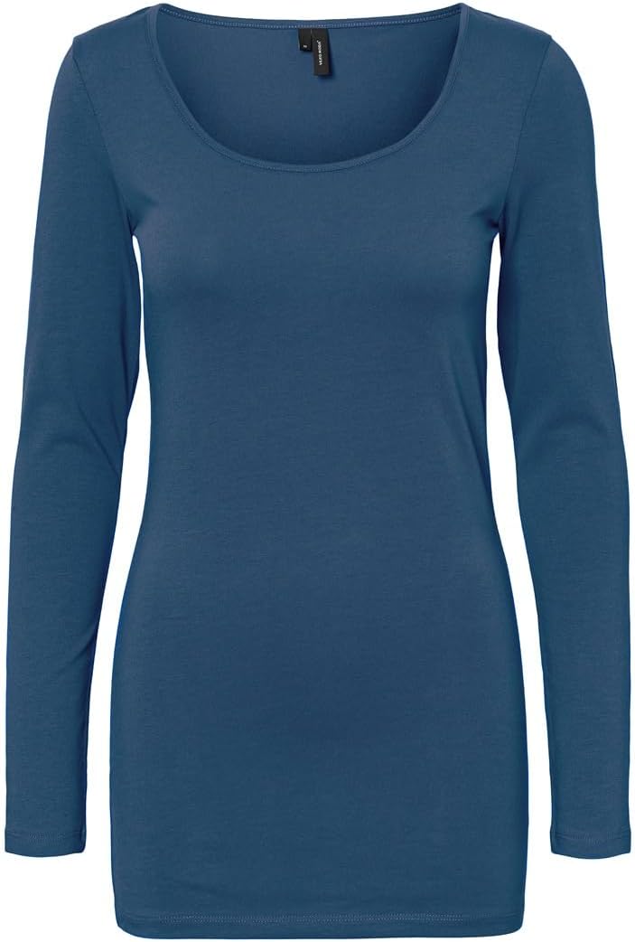 VERO MODA Female Top VMMAXI 2-Pack T-Shirt S Blau/Weiss (1x Insignia Blue/1x Bright White), S Blau/W
