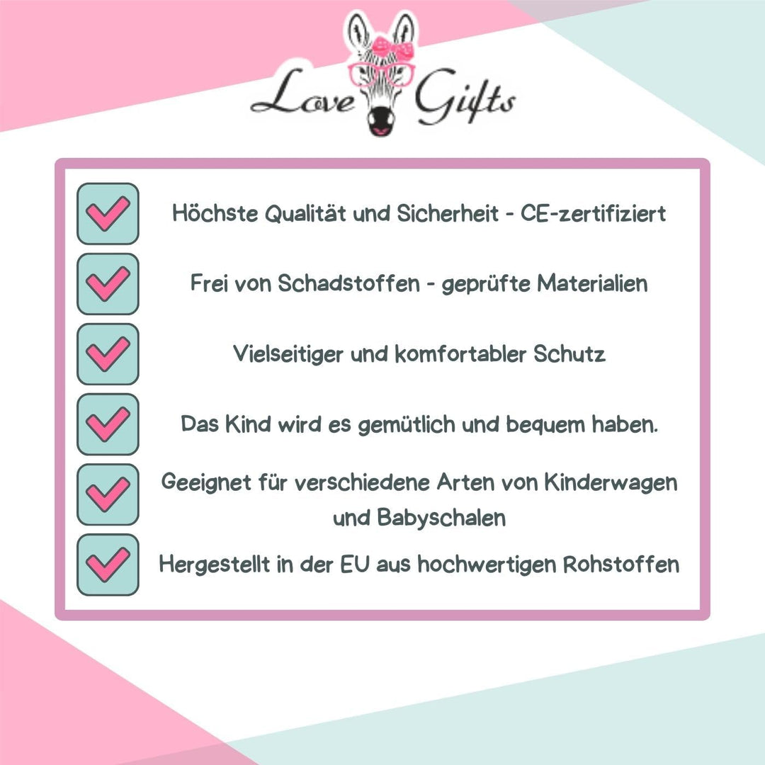 Love Gifts® Einschlagdecke Babyschale 80 * 85 cm, Baby Erstausstattung für Autositz, Kuscheldecke fü