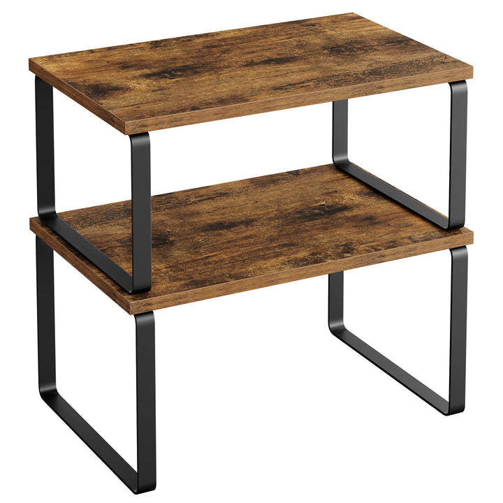 SONGMICS Gewürzregal, 2er Set, Küchenregal, Küchen-Organizer, erweiterbar, Gewürzhalter, stapelbar,