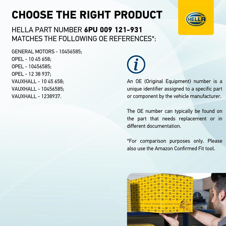 HELLA 6PU 009 121-931 Sensor, Nockenwellenposition - 12V - Kabel: 75mm