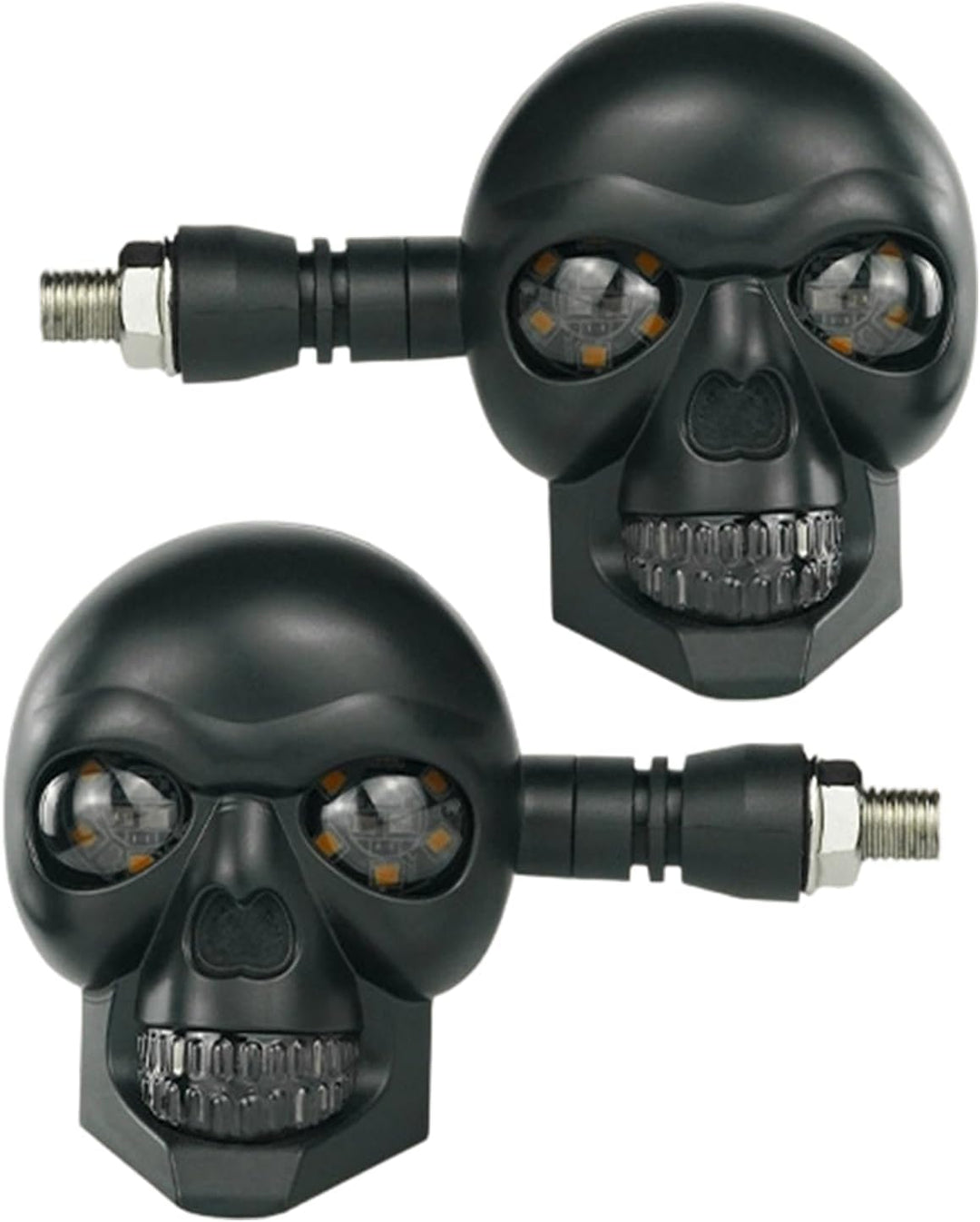 Feurige Totenkopflampe - Universal 12V Blinklicht Paar wasserdicht mit Glow Fackeln Set mit Glanz Mo