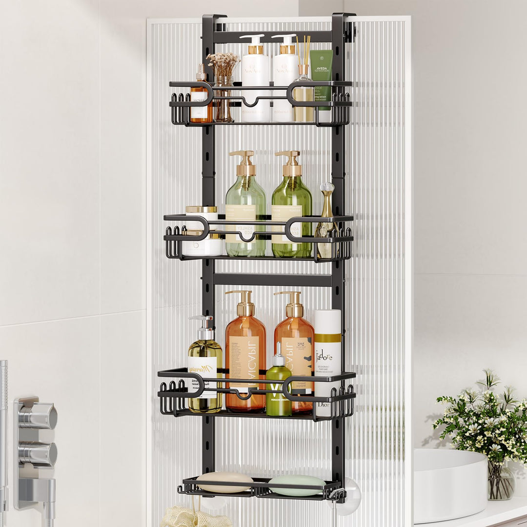 HapiRm Duschablage zum Hängen - Duschregal Hängend Einstellbar mit 4 Duschkorb, Duschablage Ohne Boh