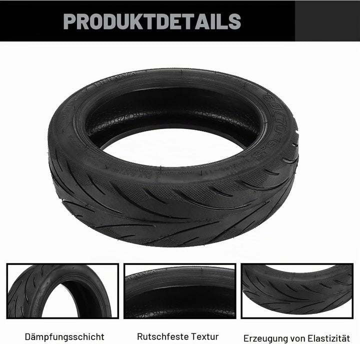 60/70-6.5 Reifen Ninebot, Max G30 Reifen E Scooter Reifen, Tubeless Reifen mit Ventil, Selbstreparie