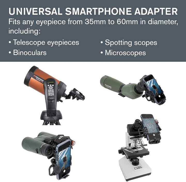 Celestron NexYZ Smartphone Adapter, Schwarz, Universal & 94119-A 1,25'' Mondfilter Bundle mit Mondfi