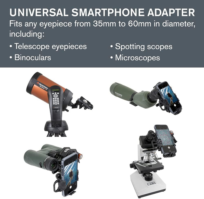 Celestron NexYZ Smartphone-Teleskop-Adapter, Schwarz, Adapter