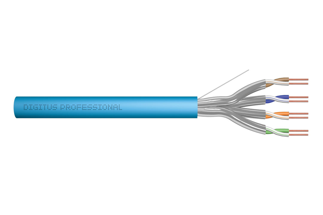 DIGITUS 100 m Cat 6A Netzwerkkabel - U-FTP (PiMF) Simplex - BauPVO Eca - LSZH Halogenfrei - 500 MHz