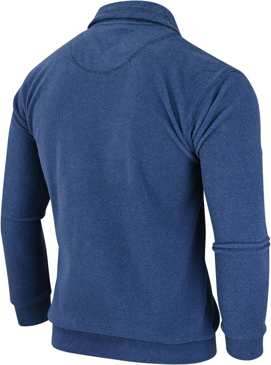 Soltice Herren Langarm Sweatshirt mit Brusttasche, Gestreifter Strickpullover mit Kragen, Meliert, W