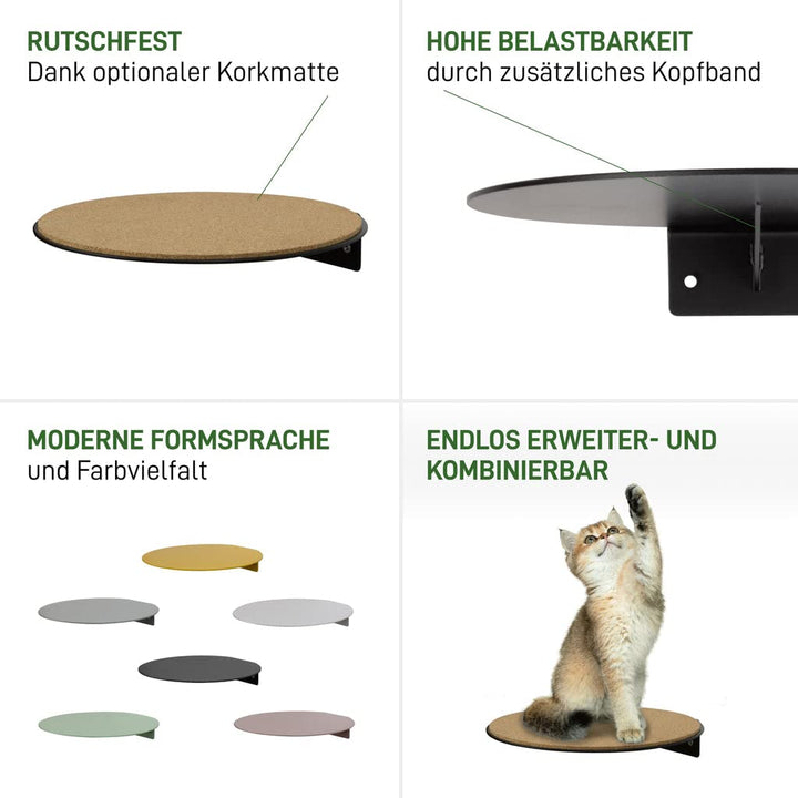 1x Wall Stair DOT Wandstufe Katzentreppe Klettersystem für Haustiere, belastbare, stabile Ablage/Pla