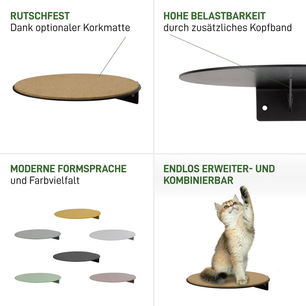 1x Wall Stair DOT Wandstufe Katzentreppe Klettersystem für Haustiere, belastbare, stabile Ablage/Pla