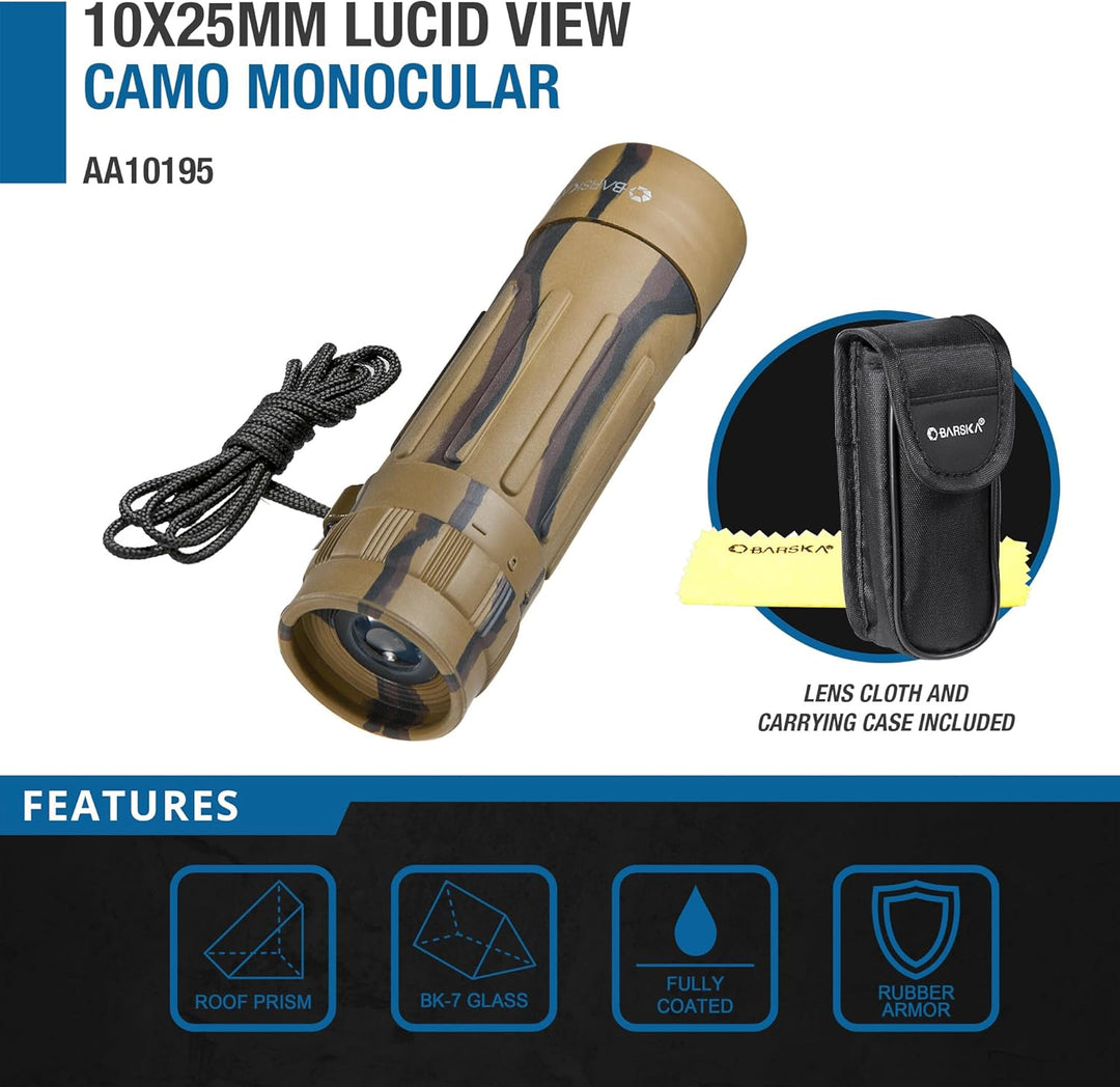 Barska 10 x 25 Lucid View Monokular (AA10195)