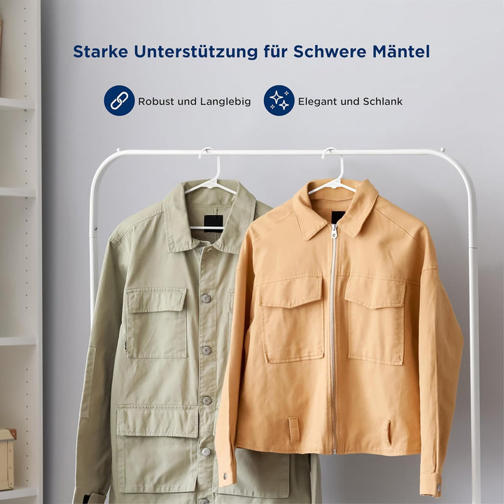 SereneLife Kleiderbügel Kunststoff Weiss, 20er Set, Bügel rutschfest und Platzsparend, Clothes Hange