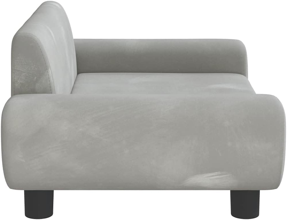 vidaXL Kindersofa Hellgrau 70x45x33 cm Samt 70 x 45 x 33 cm Hellgrau, 70 x 45 x 33 cm Hellgrau