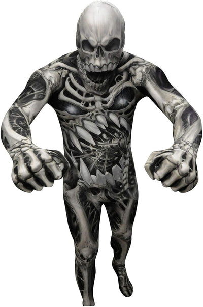 Morphsuits Skelett Kostüm für Erwachsene, Monster Verkleidung, Halloween und Karneval - XL XL Schäde