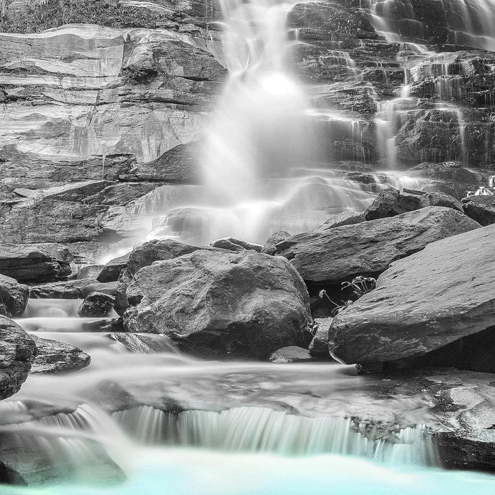 Runa Art Wandbilder Wasserfall 5 Teilig Bild auf Vlies Leinwand Deko Wohnzimmer Schlafzimmer Panoram