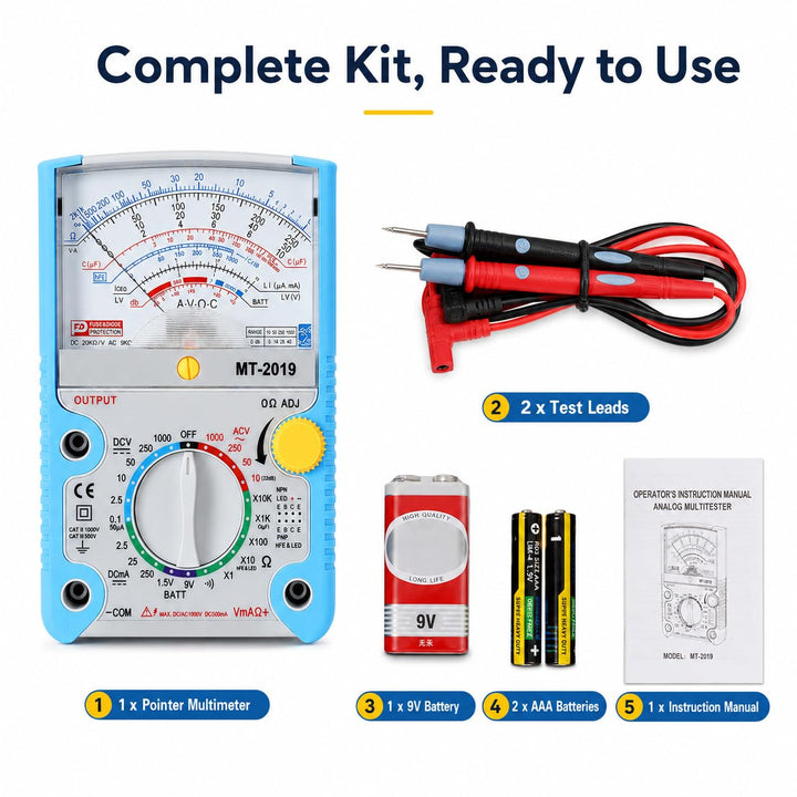 Analoges Multimeter, Voltmeter, Amperemeter, Zeiger-Multimeter-Tester, Analoges Voltmeter, Spannungs