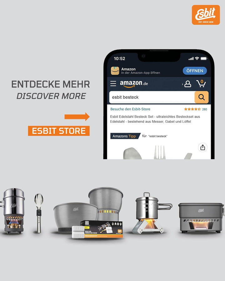 Esbit Edelstahl Besteck Set - robustes Besteckset aus 18/8 Edelstahl- bestehend aus Messer, Gabel un