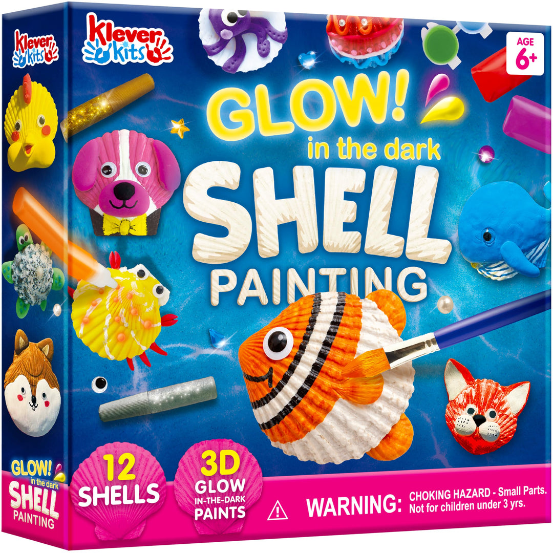 Klever Kits Shell Painting Muscheln Zum Bemalen Kinder Set,Kreatives für Mädchen,DIY Bastelset Set,B