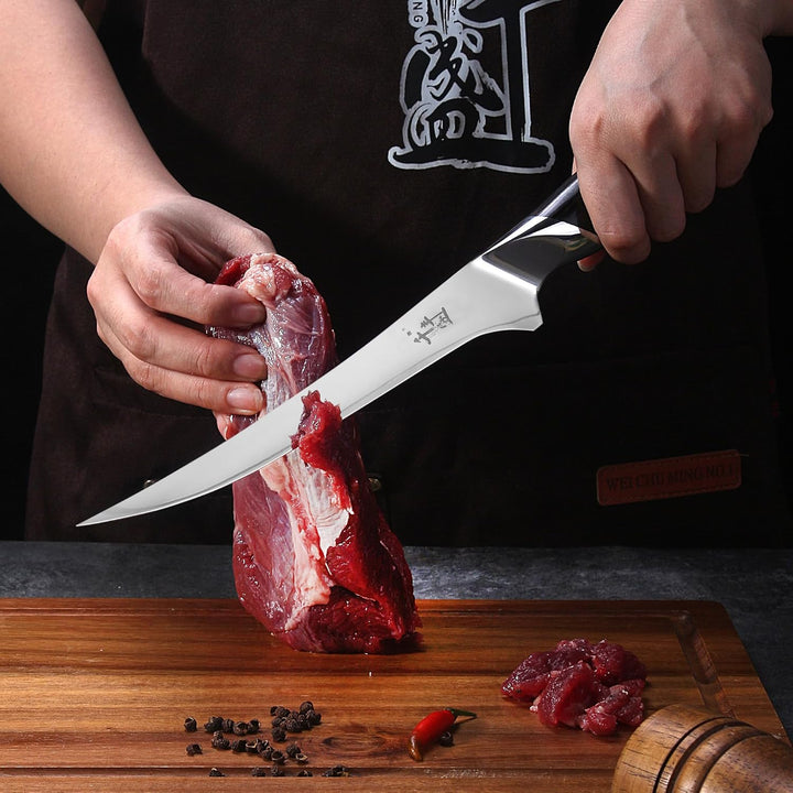 Filetiermesser 20cm, Scharfes Ausbeinmesser, VG-10 Superstahl zum Schneiden von Fleisch und Hühnchen